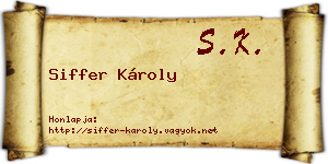 Siffer Károly névjegykártya
